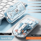 Razemate Transparent Wireless Mouse – Bluetooth 5.3 & 2.4GHz Dual Mode, USB-C Rechargeable, Silent Click, Ultra-Light Ergonomic Design for Mac, Windows, Laptop, Tablet (Crystal Clear)